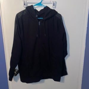 H and M zip up hoodie with leather side stripes